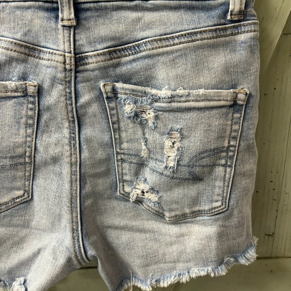 Women's American Eagle 00 Curvy Hi-Rise Shortie Denim‎ Jean Shorts - Picture 9 of 12